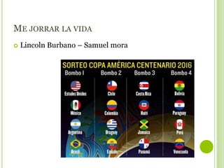 ME JORRAR LA VIDA
 Lincoln Burbano – Samuel mora
 