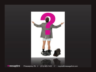 Philadelphia, PA // (215) 825-7423 // inquire@messagefirst.com
?
 
