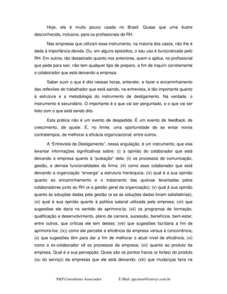 7 A Entrevista de Desligamento