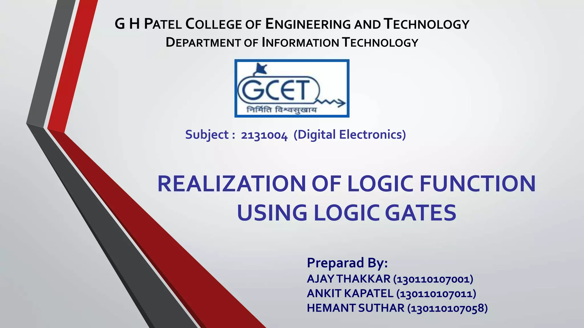 7 realization of logic function using logic gates (1) PPT