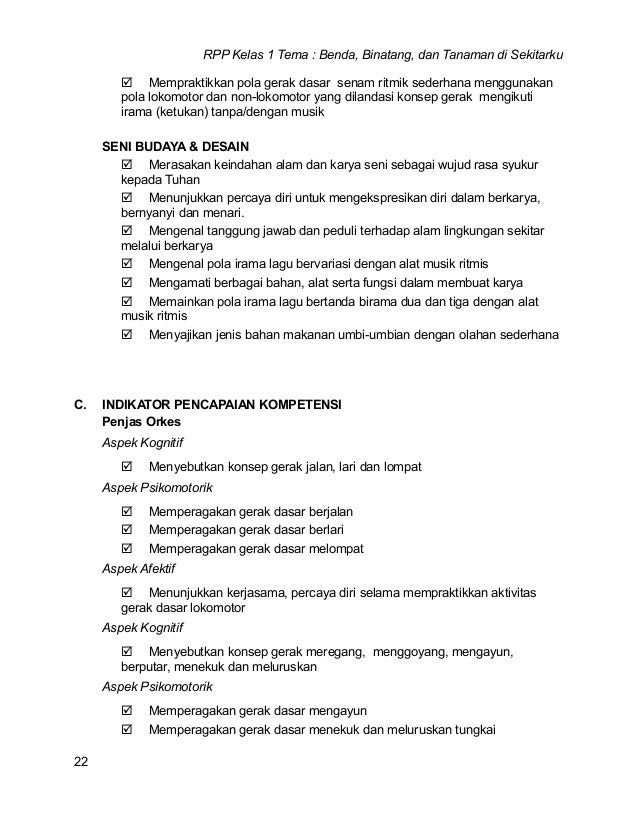 7 rpp sd kelas 1 semester 2 - benda, binatang dan tanaman