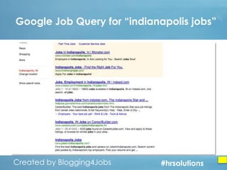 Google Job Query for “indianapolis jobs”

Created by Blogging4Jobs
Created by Blogging4Jobs

#hrsolutions
#hrsolutions
#hrsolutions

 