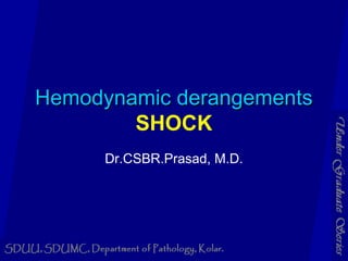 Hemodynamic derangementsHemodynamic derangements
SHOCK
Dr.CSBR.Prasad, M.D.
 