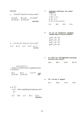 SORULAR        5.

1.




               6.




2.




               7.




3.




               8.




4.




          79
 