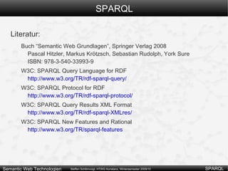 Hier kommen Modifikatoren zum Einsatz Solution Sequence Modifiers Modifikatoren bieten uns Möglichkeiten zur Sortierung: ORDER BY 