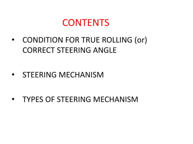 7 steering mechanisms | PPTX | Auto Technology | Automotive