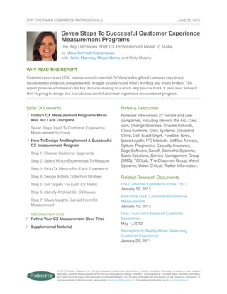 7 steps to successful customer experience measurement programs | PDF