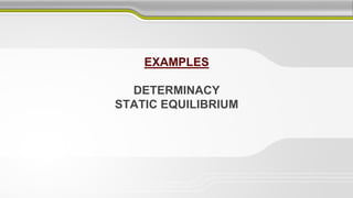 EXAMPLES
DETERMINACY
STATIC EQUILIBRIUM
 