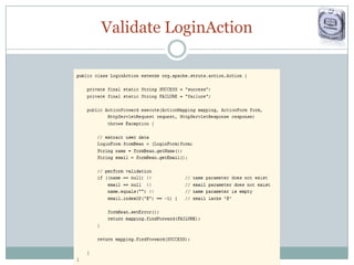 Validate LoginAction
 