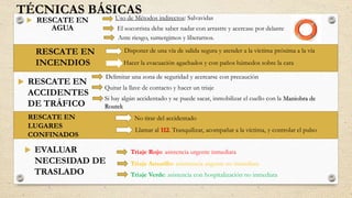 7. Técnicas de rescate inmobilización y transporte | PPTX
