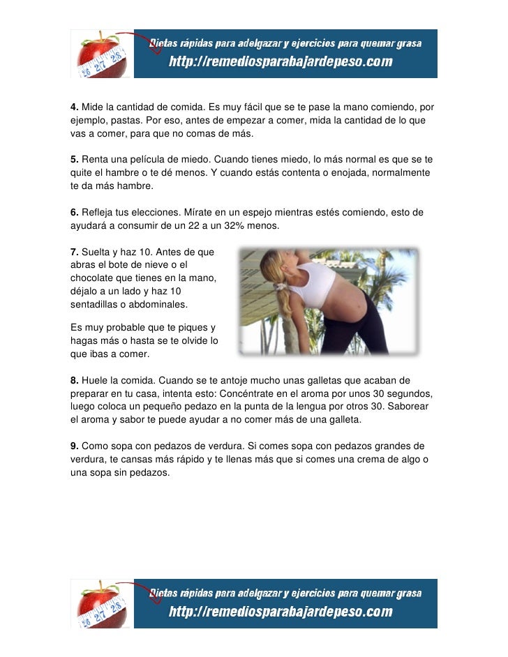 trucos para bajar de peso en una semana trucos para bajar de peso en una semana