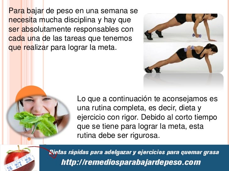 Rutina de ejercicio para bajar de peso en una semana