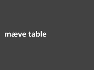 mæve	
  table	
  
 