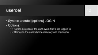 7 - User Administration in Red Hat | PPTX