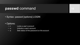 7 - User Administration in Red Hat | PPTX