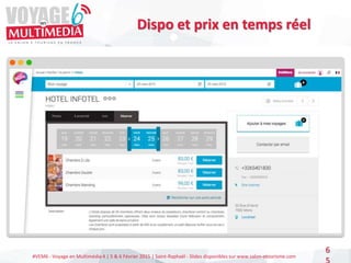 #VEM6 - Voyage en Multimédia 4 | 5 & 6 Février 2015 | Saint-Raphaël - Slides disponibles sur www.salon-etourisme.com
6
Dispo et prix en temps réel
 
