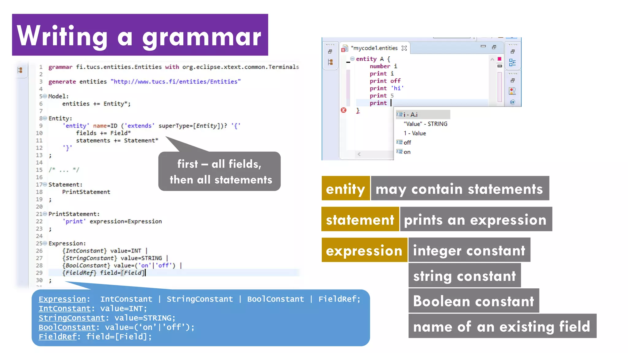Xtext: writing a grammar | PDF