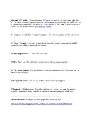 7-zip compression settings guide | PDF