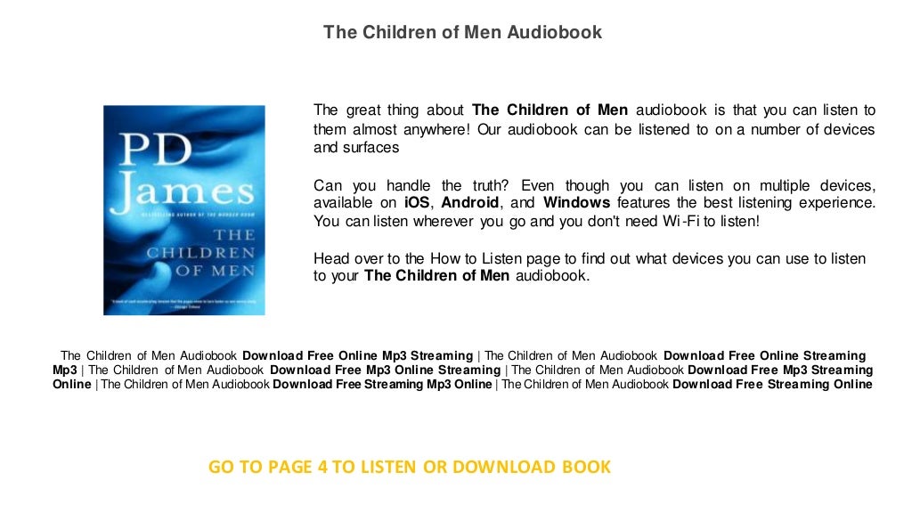 The Children of Men ( free books ) : audible books free