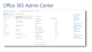Office 365 Admin Center
 