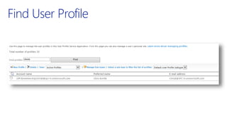 Find User Profile
 