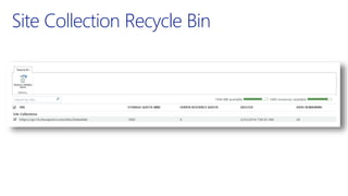 Site Collection Recycle Bin
 