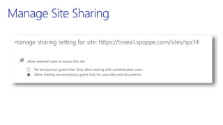 Manage Site Sharing
 