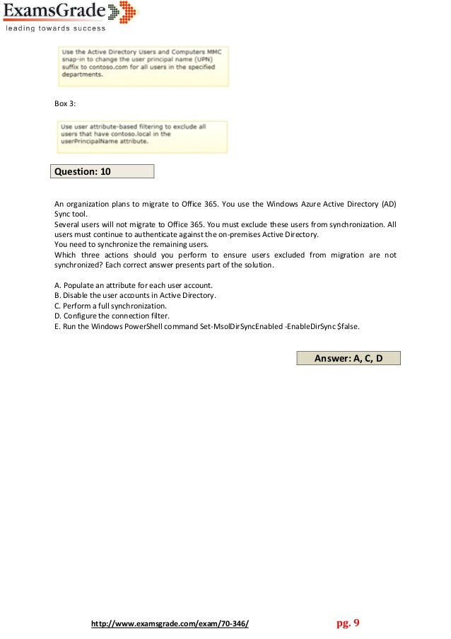 70-346 Practice Questions