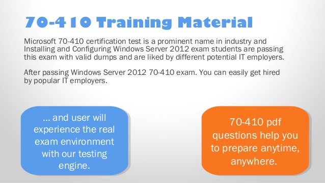 Exam 70 410 Test Pdf Questions Training Material And 70 410 Practice