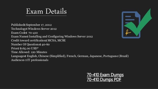 Buy 70 410 Exam Questions Answers Valid 70 410 Exam Dumps Reale