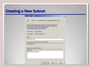 Creating a New Subnet 