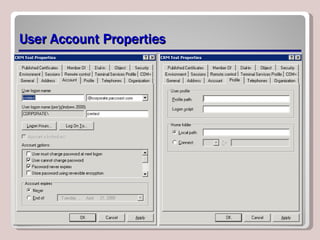 User Account Properties 