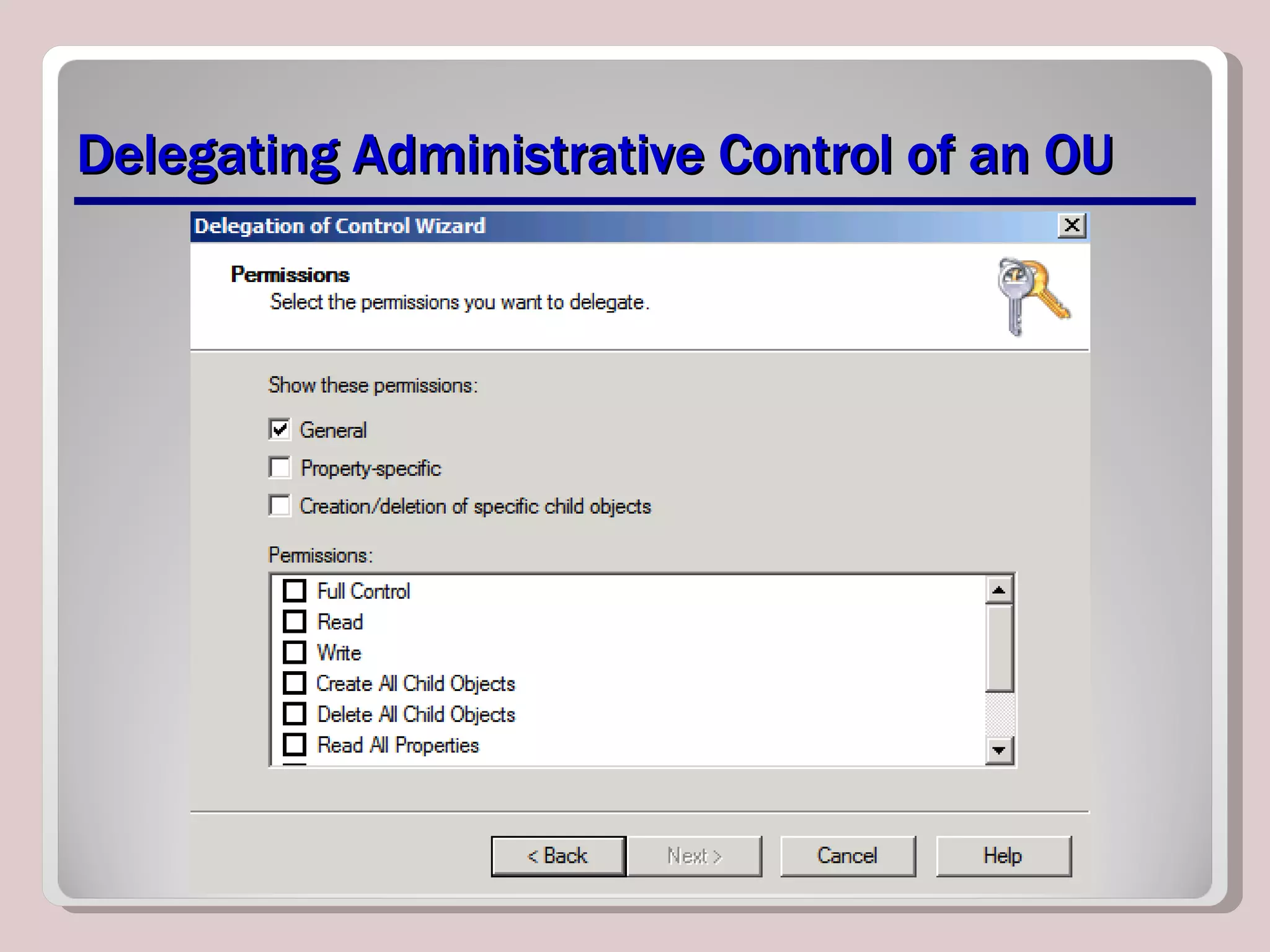 Delegating Administrative Control of an OU 