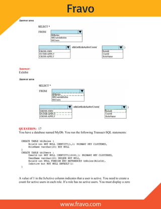 Solved Practice questions for Microsoft Querying Data with Transact-SQL ...