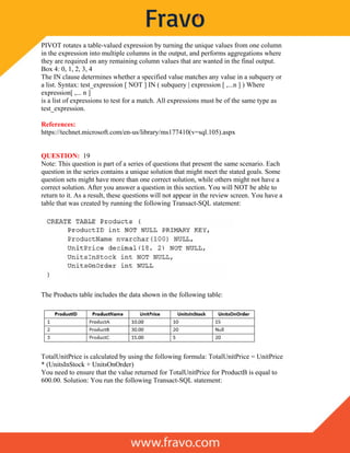 Solved Practice questions for Microsoft Querying Data with Transact-SQL ...