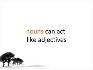 nouns  can act  like adjectives 