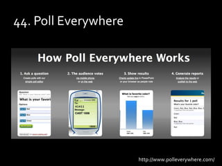 44. Poll Everywhere<br />http://www.polleverywhere.com/<br />