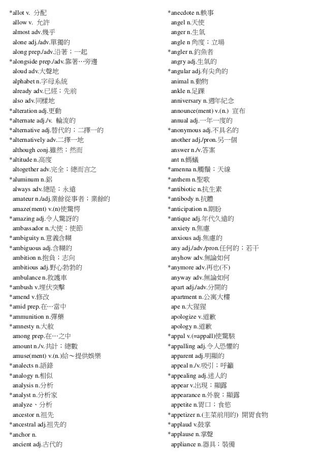 指考必背7000含中文