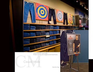 CMCasual Male
Casual Male Bull’s Eye Images.
Printed on Jet Tex and wrapped around wood frames.
Stanchion Sign.
 