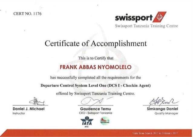 certificate of accomplishment