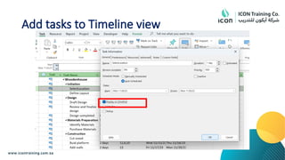 Add tasks to Timeline view
 
