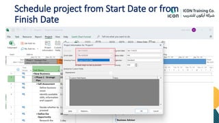 Schedule project from Start Date or from
Finish Date
 