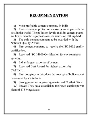 Project for the cement industry for college | PDF