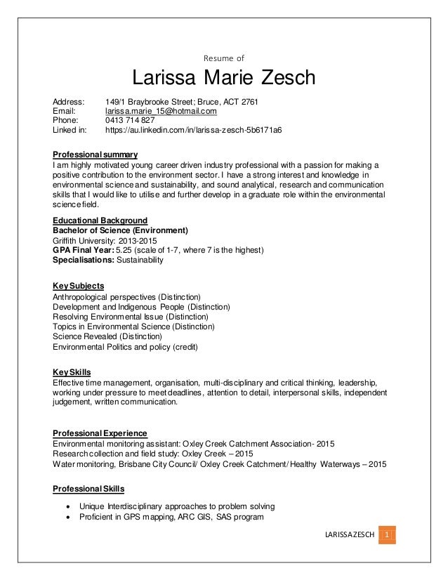 Distinctions for resume