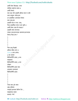 Want more Updates 
http://tanbircox.blogspot.com
কোতট টাো তজকিকছ। িখ
লটাতিি েিৃবপক্ষ ভাবল ৫
কোতট টাোি
েো শুক যতদ কমক়েতট খুতশকি মািা যা িাই
িািা চান্দুকে পাঠাল,কয
কে কমক়েতটকে এম ভাকব টাোি
েো বকল,কয
কমক়েতট মািা া যা়ে। চান্দু
তগক়ে কমক়েতটকে বলল,"এখ িুতম ৫
কোতট টাো কপকল তে েিকব?"
কমক়েতট বলল,"আপ াি
োমক াচব,আপ াকে ভালবােব,আপ াকে
টাোও তদক়ে কদব।"
↓
↓
↓
↓
↓
↓
শালা চান্দু ত কজই
খুতশকি মইিা কগল !!!
✩✩✩ ৪ জ কলােঃ
১ জ হাভােব
ইউত ভাতেবতট কেকে, ১ জ
অক্সকিােব
ইউত ভাতেবতট কেকে, ১ জ
কটক্সাে
ইউত ভাতেবতট কেকে আি
কমাখকলে বা়ংলাকদশ
ইউত ভাতেবতট কেকে।
↓
↓
↓
↓
↓
↓
েবাি জ য ১টা েম
প্রশ্নঃ দুত ়োি
েবকচক়ে দ্রুিিম তজত ে তে? ..
অক্সকিােবঃ আকলা
হাভােবঃ িশব
 