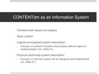 CONTENTdm & LDL: LIS 7013 Group Research Project | PPT