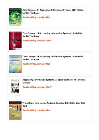 Comprehensive Guide to Accounting Information Systems and Internal ...