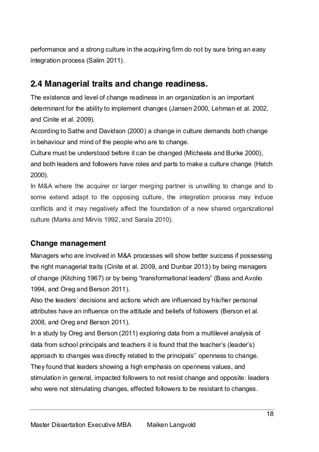 Dissertation culture change