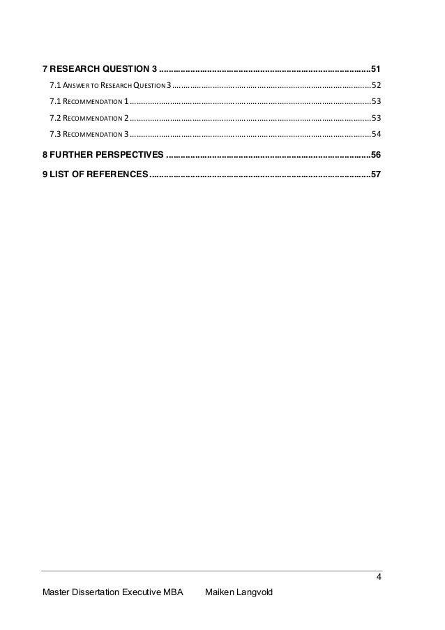 Dissertation mba