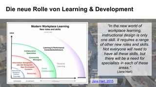 36
Die neue Rolle von Learning & Development
“In the new world of
workplace learning,
instructional design is only
one ski...